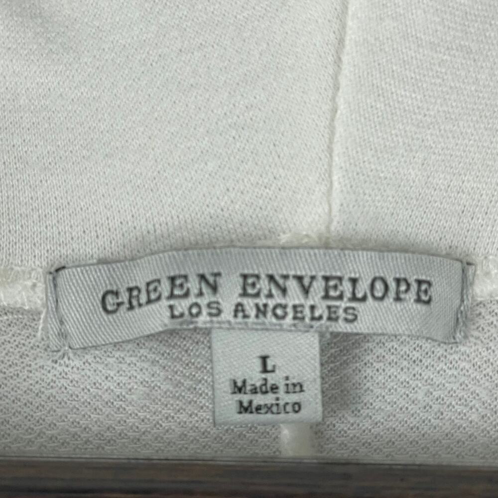 Green Envelope Women's White Cowl Neck Dolman Sleeve Large Top - Picture 3 of 8